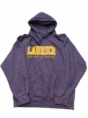 Laurier Golden Hawks Purple Hooded Sweatshirt Classic Pullover Adult Large